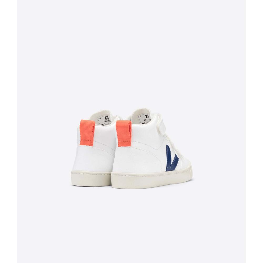 Veja V-10 MID CWL Schoenen Kinderen White/Blue/Orange | NL 796VRW